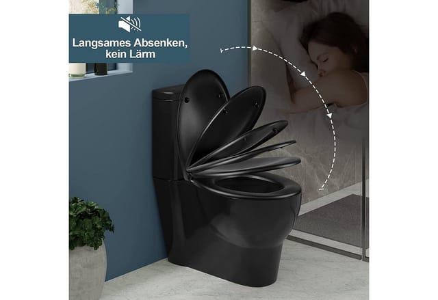 Premium Toilettendeckel, wc Sitz mit Absenkautomatik Oval,Klodeckel Softclose,Quick-Release,einfache Montage,Antibakteriell, 2 Montage Optionen