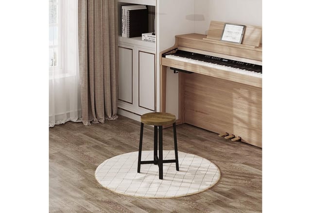 Esszimmerstühle 2er Set, Küchenstuhl, Esszimmerhocker, Küchenhocker, Hocker mit Metallbeinen, im Industrial Design, Vintage-Holzmaserung Schwarz