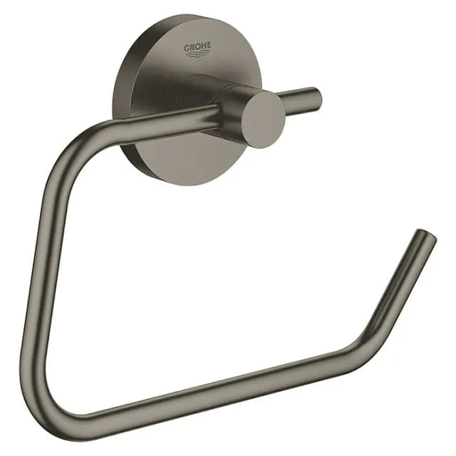 Essentials WC-Papierhalter, Toilettenpapierhalter, ohne Deckel, Hard Graphite gebürstet - Grohe