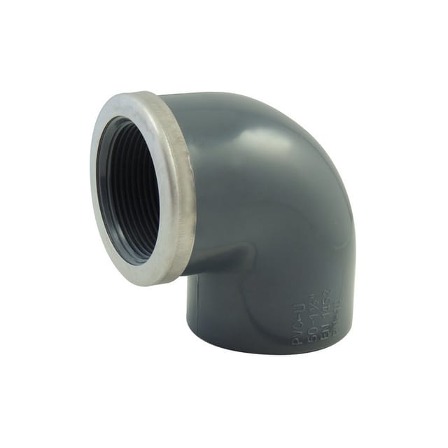 90°-Bogen PVC-Mischdruck 26x34 verstärkt, Durchmesser 32 mm