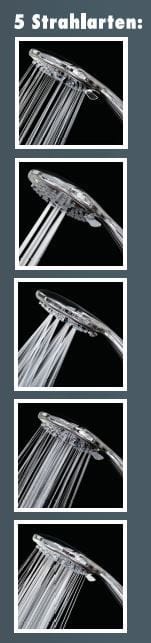 Primaster Handbrause 5 Strahlarten Water Fun chrom-weiß wassersparend Handbrause