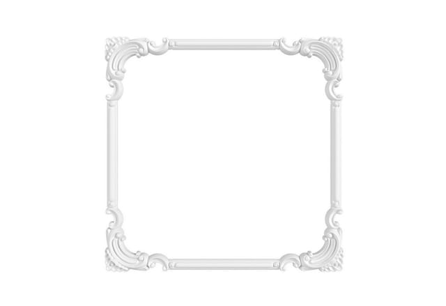 Stuckverzierung aus hdps/pu weiß - Stuckrahmen Wanddeko Bilderrahmen - hcr Wandleisten: HCR516 - 23 x 12 mm, 10 Meter (5 Leisten) - Hexim
