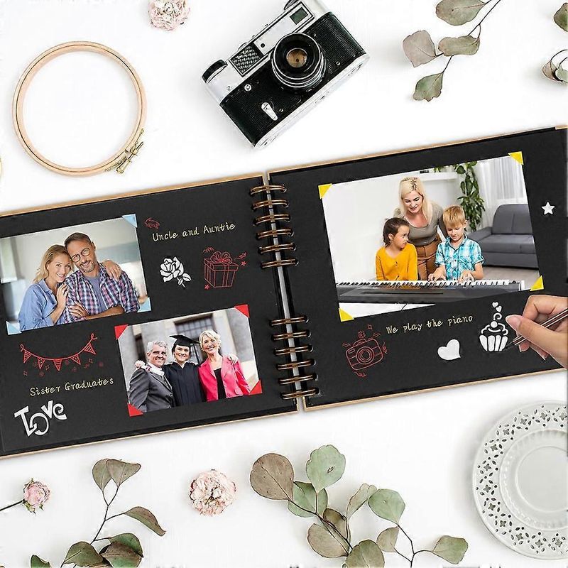 Selbstgestaltetes Scrapbook-album, 29 X 21,5 Cm, 80 Seiten, Gelb. Dickes Album, Ideal Als Abschlussgeschenk.