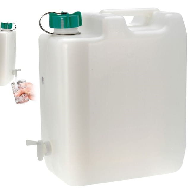 EDA 010987 Bid&Oacuten Wasser mit Hahn 35 Liter, Sport und Outdoor, Weiß und Grün, 45x35x22 cm