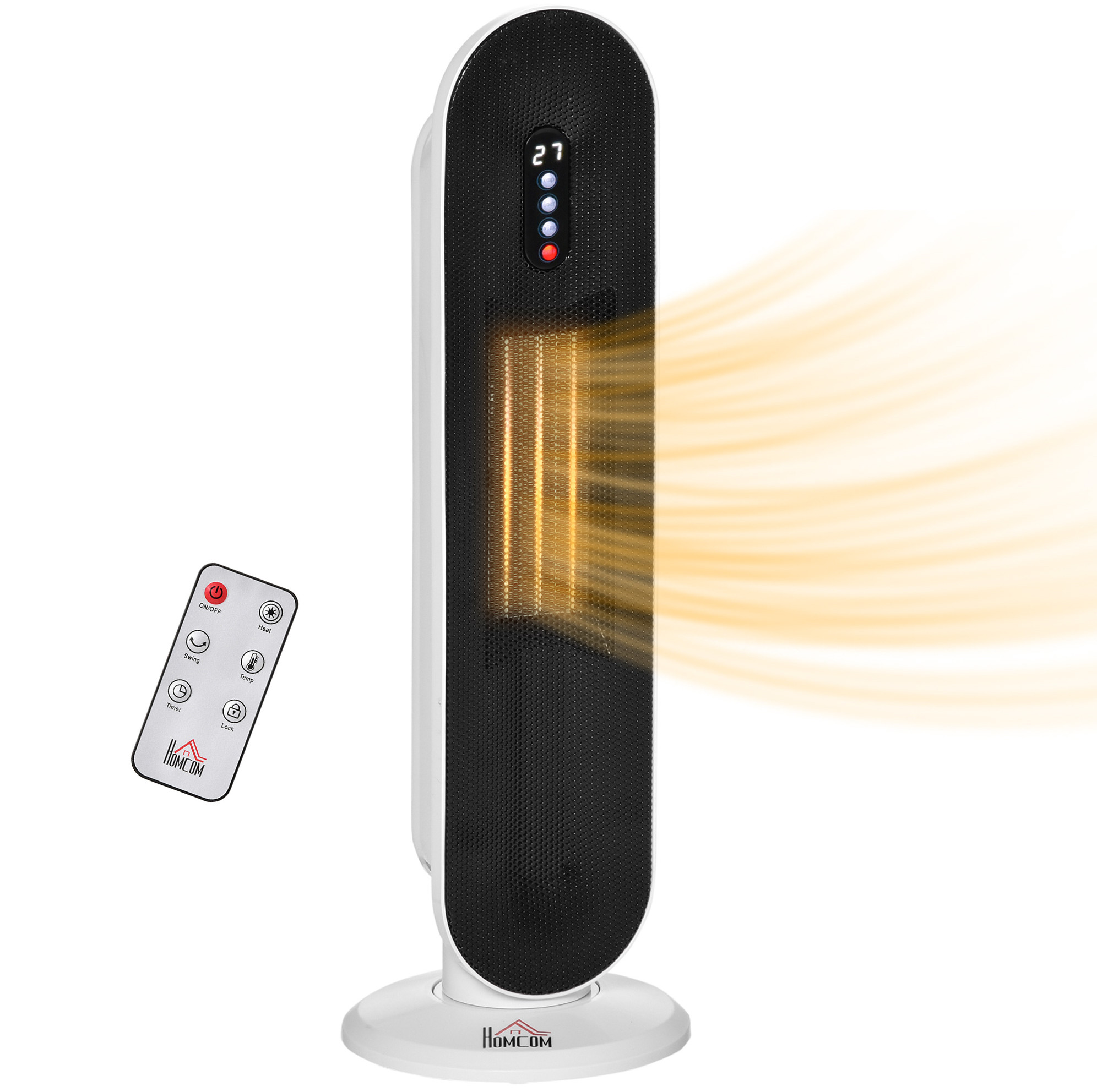 Keramik Heizlüfter 2000w Heizturm Mit Fernbedienung, 24-stunden-timer, Oszillation, Weiß
