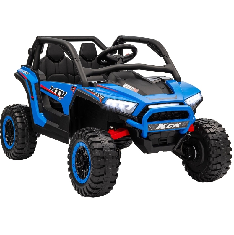 24v Utv Elektroauto Für Kinder, 2-sitzer, Blau Mit Fernbedienung, Musik Und Licht
