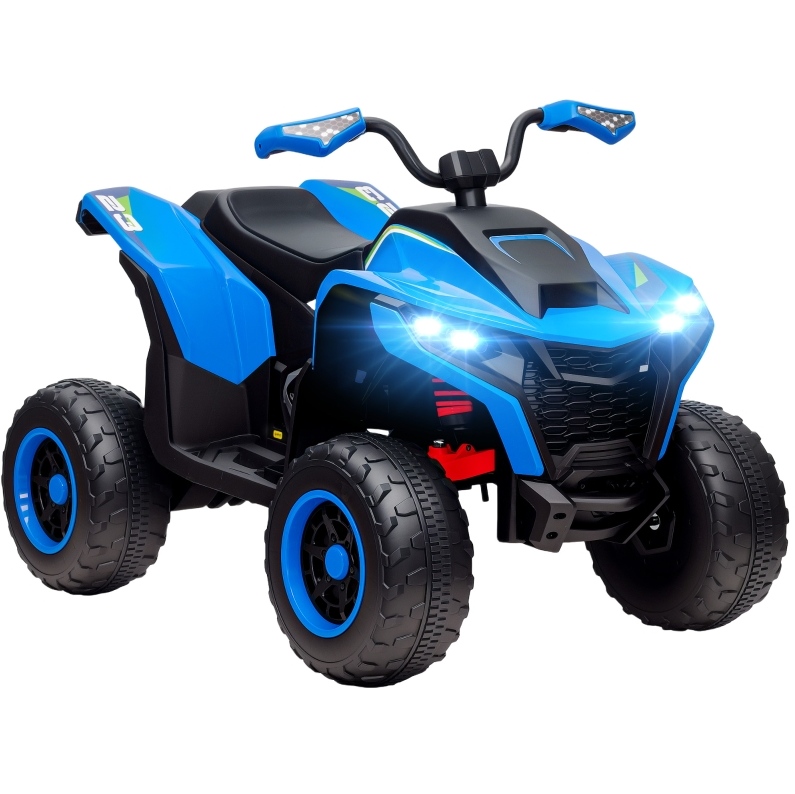 Elektrisches Kinder-quad Blau 3-6 Km/h Mit Led-scheinwerfern, Musik Und Usb Modenuit