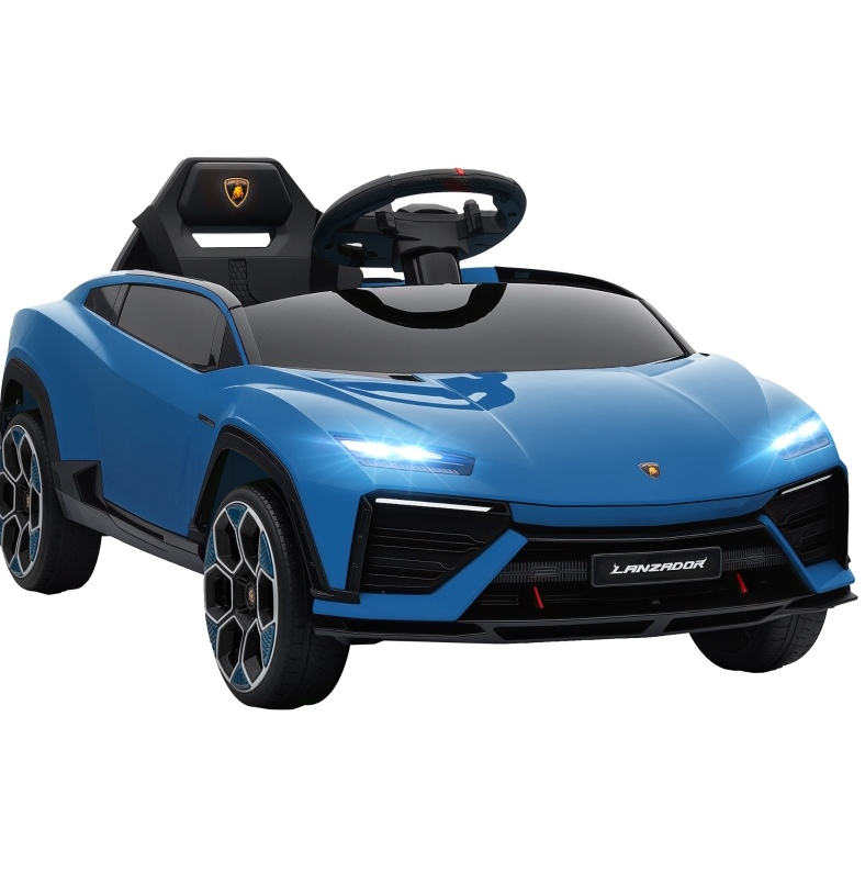 Elektrisches Kinderauto Lamborghini 12v Blau Mit 2,4-ghz-fernbedienung, 2 Motoren