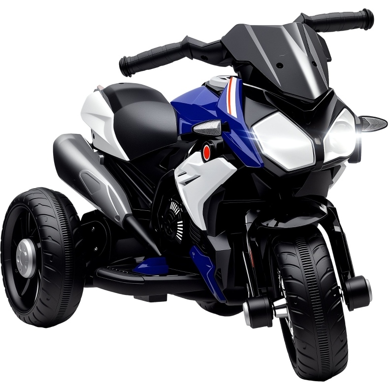 Elektrisches Kindermotorrad 3 Km/h Mit Licht Und Sound Aus Kunststoff Und Metall Blau/weiß Modenuit
