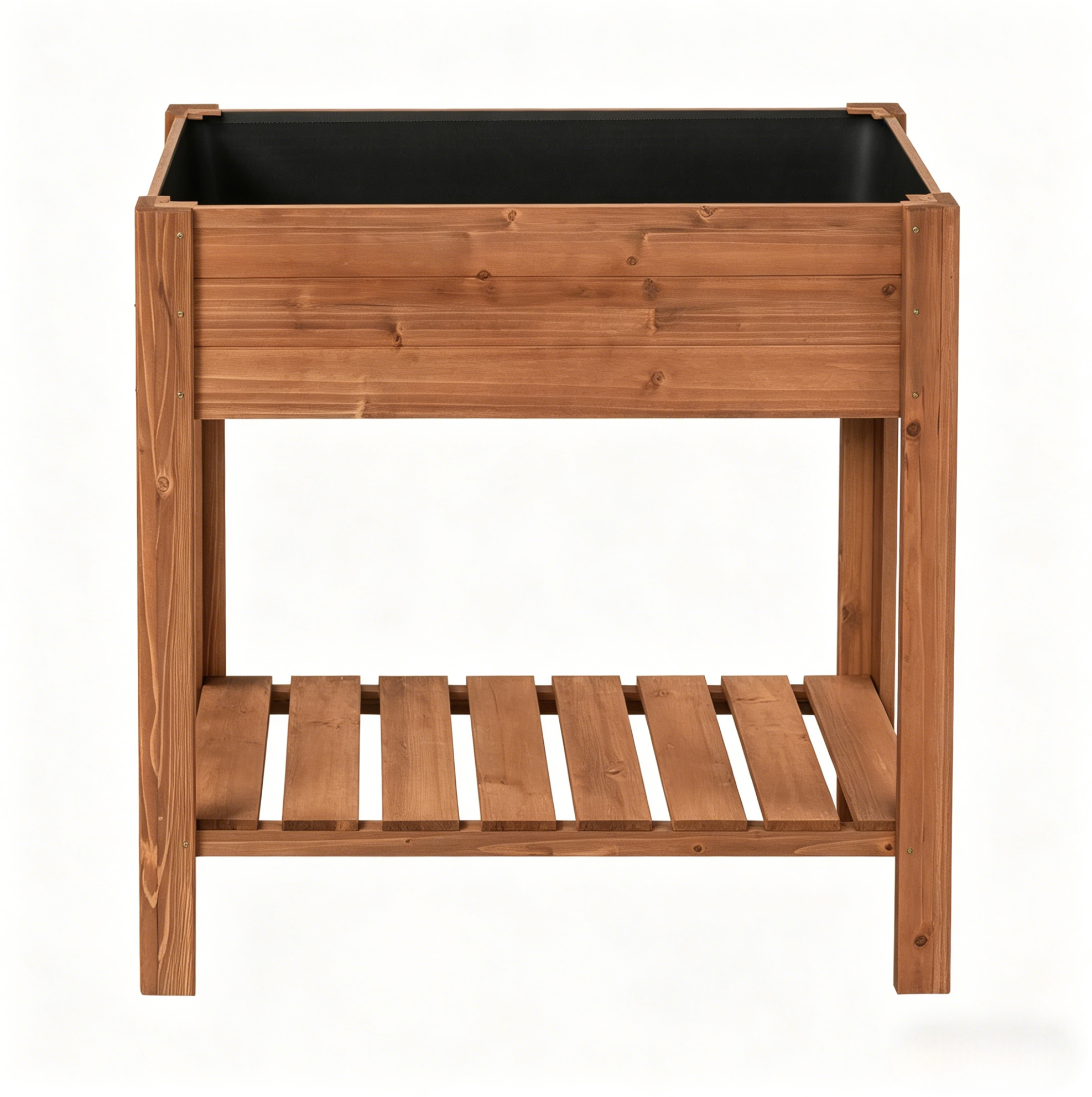 Hochbeet Aus Holz Mit Ablagefach 80 X 40 X 75 Cm Braun Modenuit