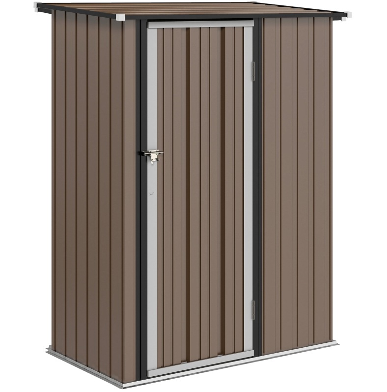 Metall-gartenhaus 1,07 M² Mit Schrägdach 142 X 84 X 189 Cm Braun