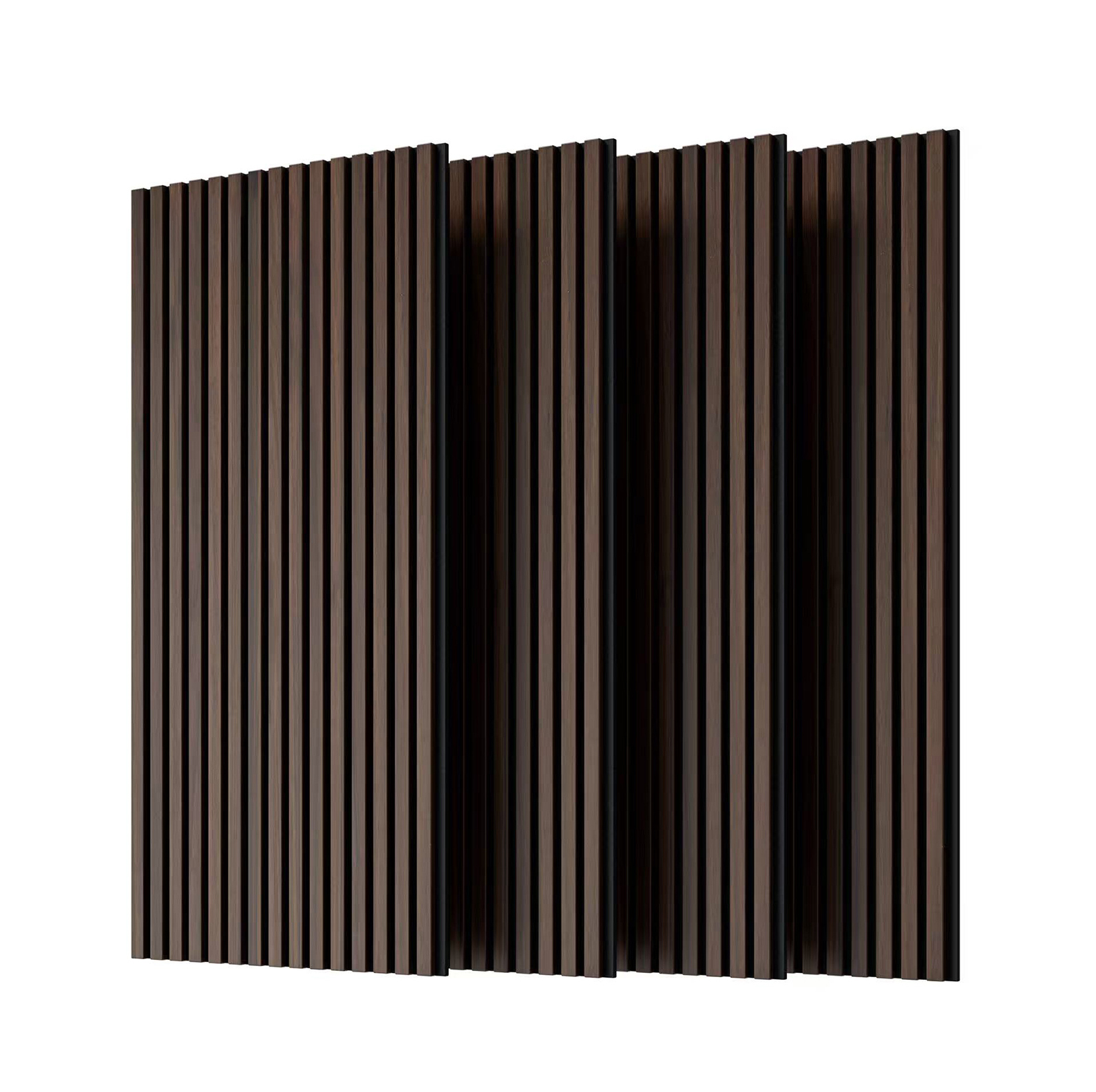 Akustikpaneele Mit Holzlatten, Dunkle Walnuss, Mdf, 4 Stück 115 X 60 Cm Modenuit