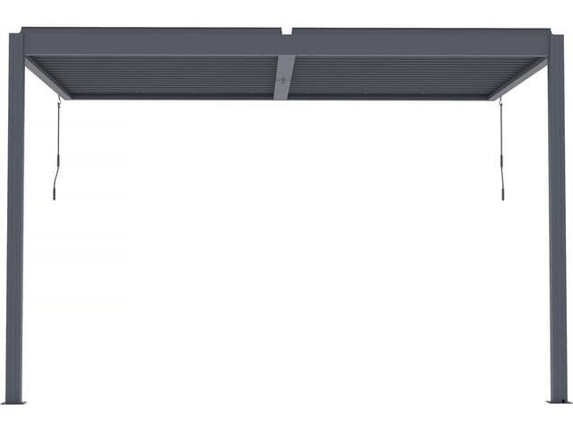 Habitat Et Jardin - Bioklimatische Pergola mit led zum Anbau 'Windsor' - 3 x 4 m - Anthrazit