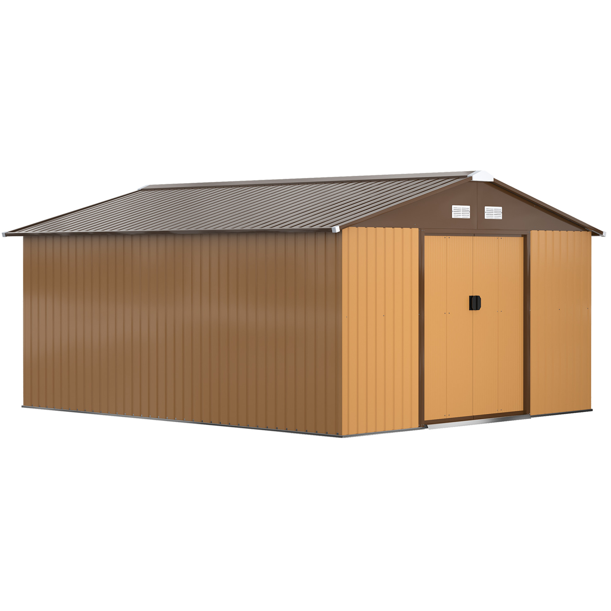 Metall-gartengerätehaus 340 X 386 X 200 Cm Mit Boden, Gelb, Modenuit