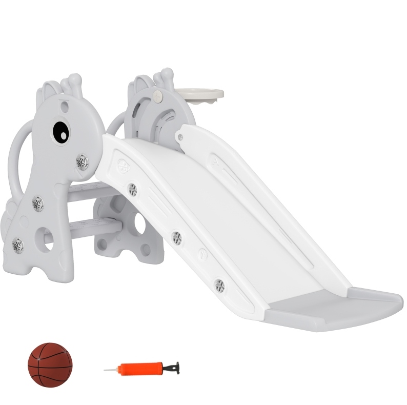 3-in-1 Kinderrutsche Aus Hdpe Mit Basketballkorb Und Ball Modenuit