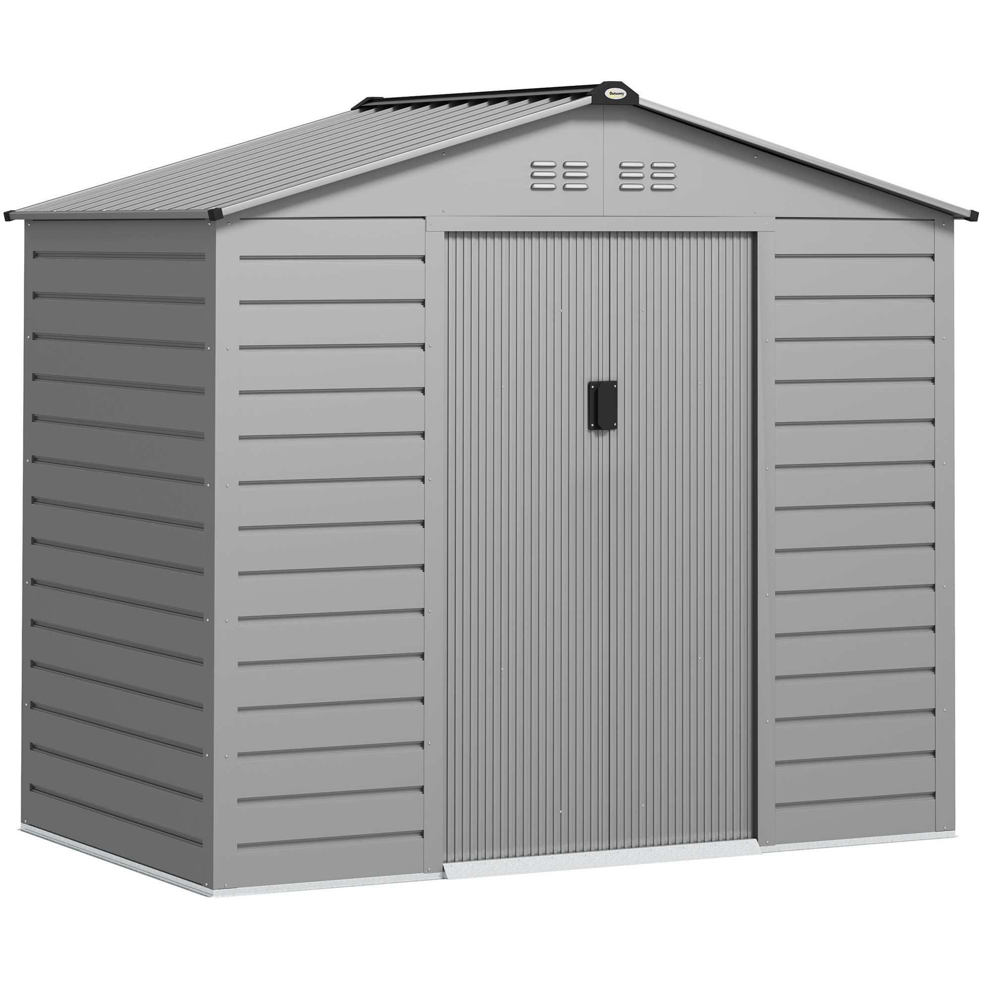 Verzinkter Stahl-gartenschuppen 213x131x192 Cm, Grau Modenuit