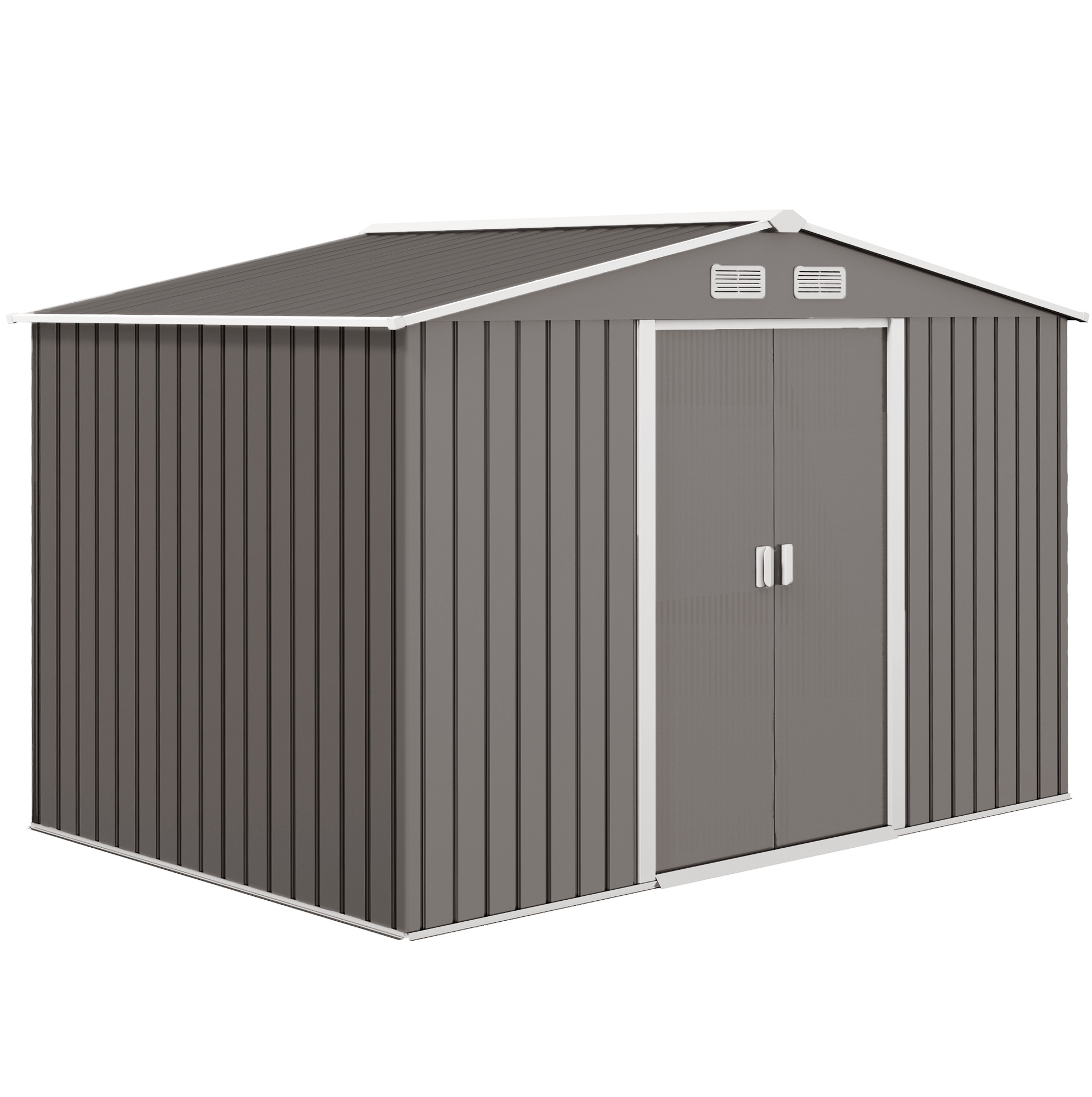 Gartenhaus Aus Stahl Grau 277 X 195 X 196 Cm