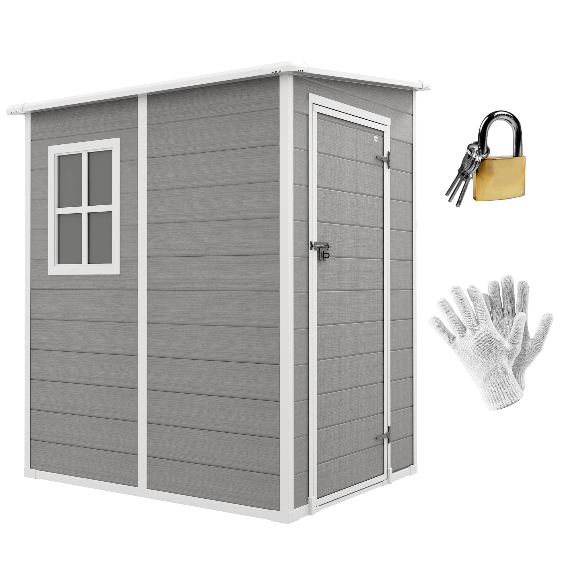 Gartenhaus Aus Aluminium Und Kunststoff, Grau Modenuit 122 X 149 X 192 Cm