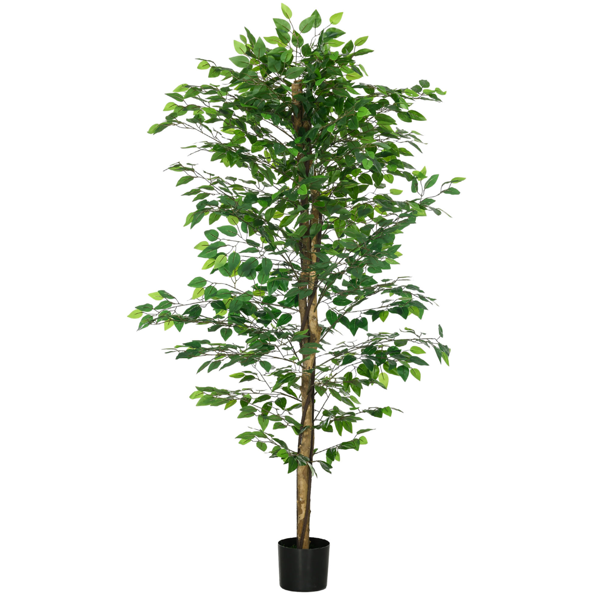Künstlicher Ficus Mit Realistischem Aussehen, 180 Cm, Mit Topf, Grün