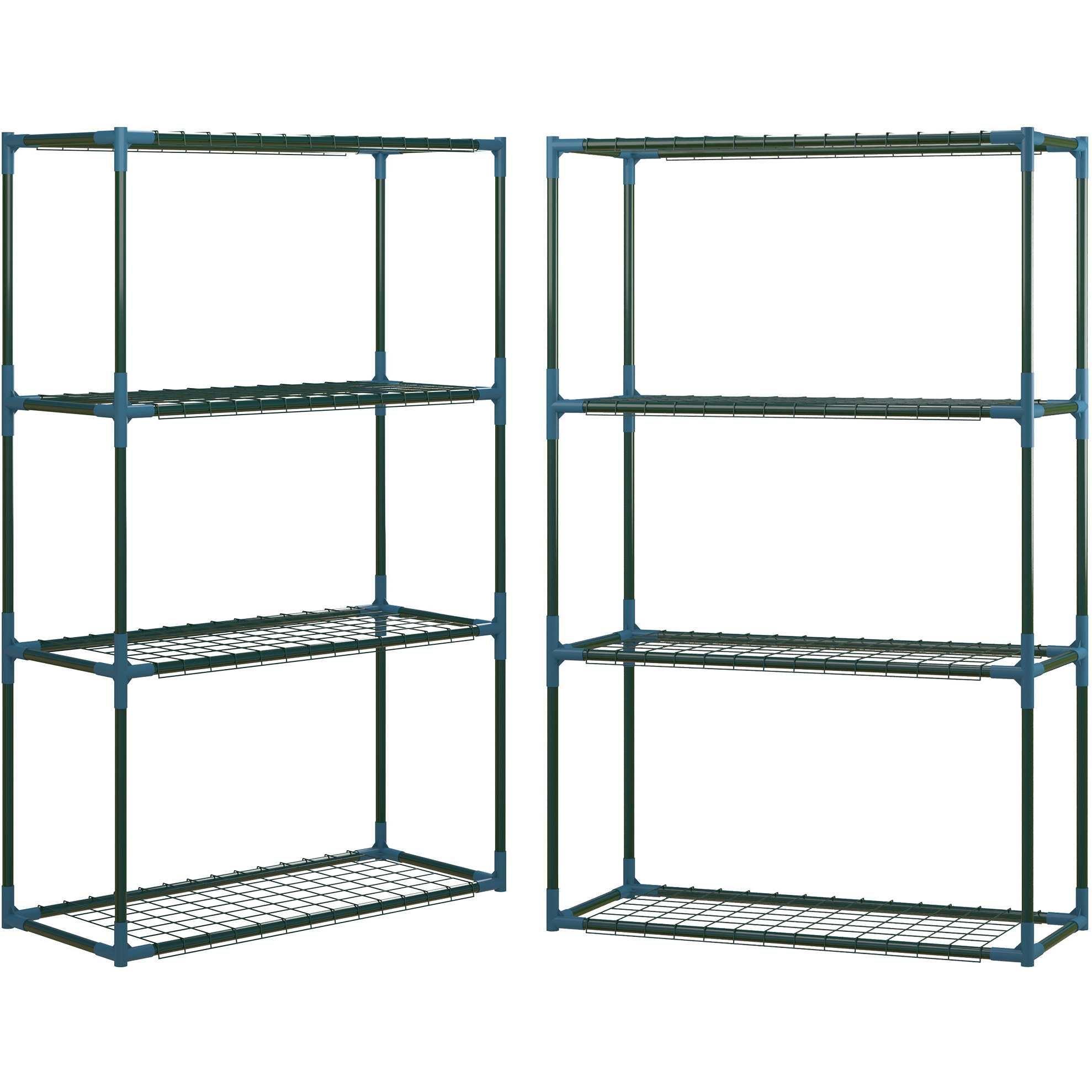 2er-set Pflanzenregale Mit 4 Ebenen Aus Stahl, Grün, 70 X 27 X 110 Cm