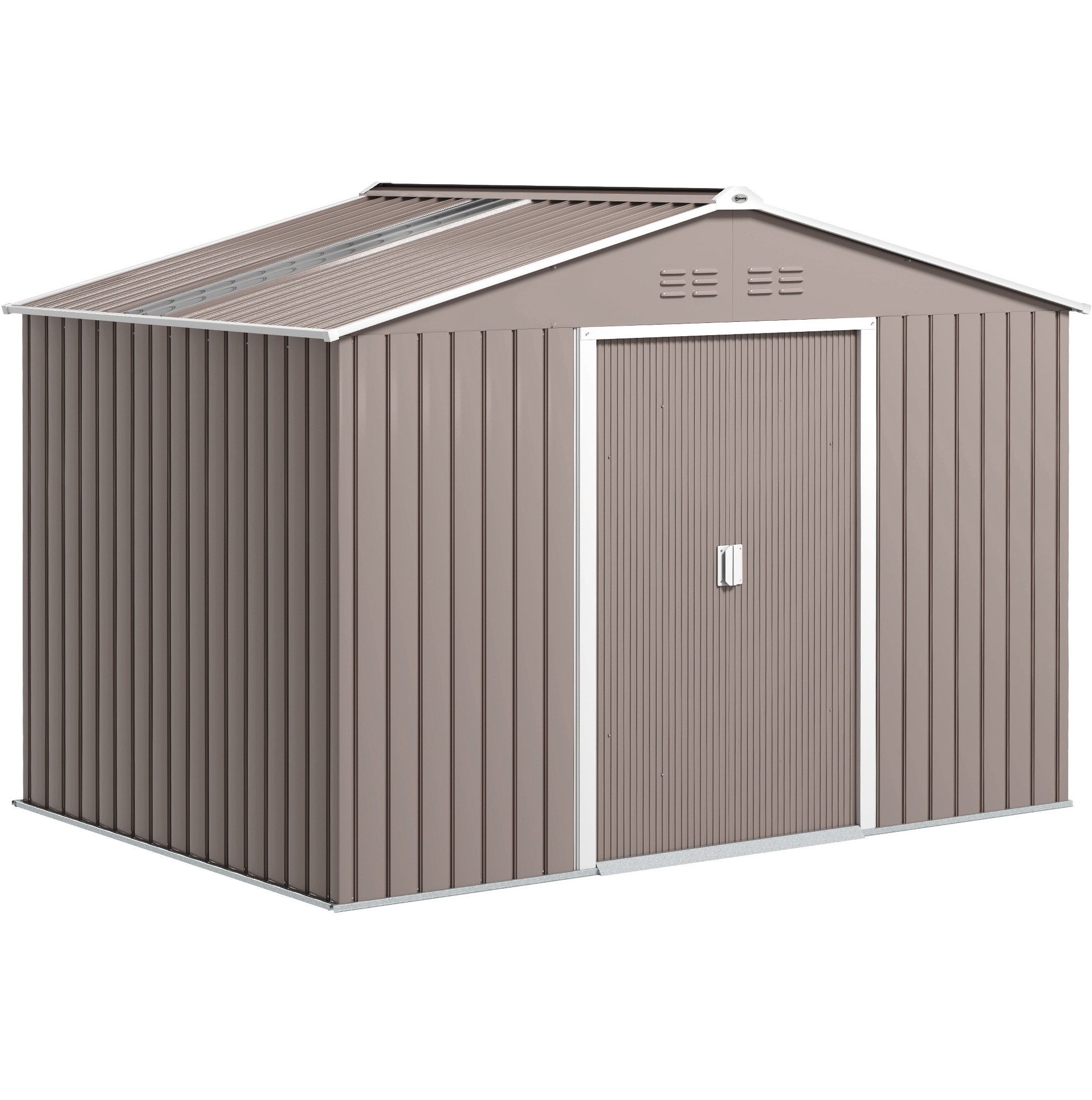 Gartenhaus Aus Verzinktem Stahl 4,9 M² 277x195x192 Cm Hellgrau