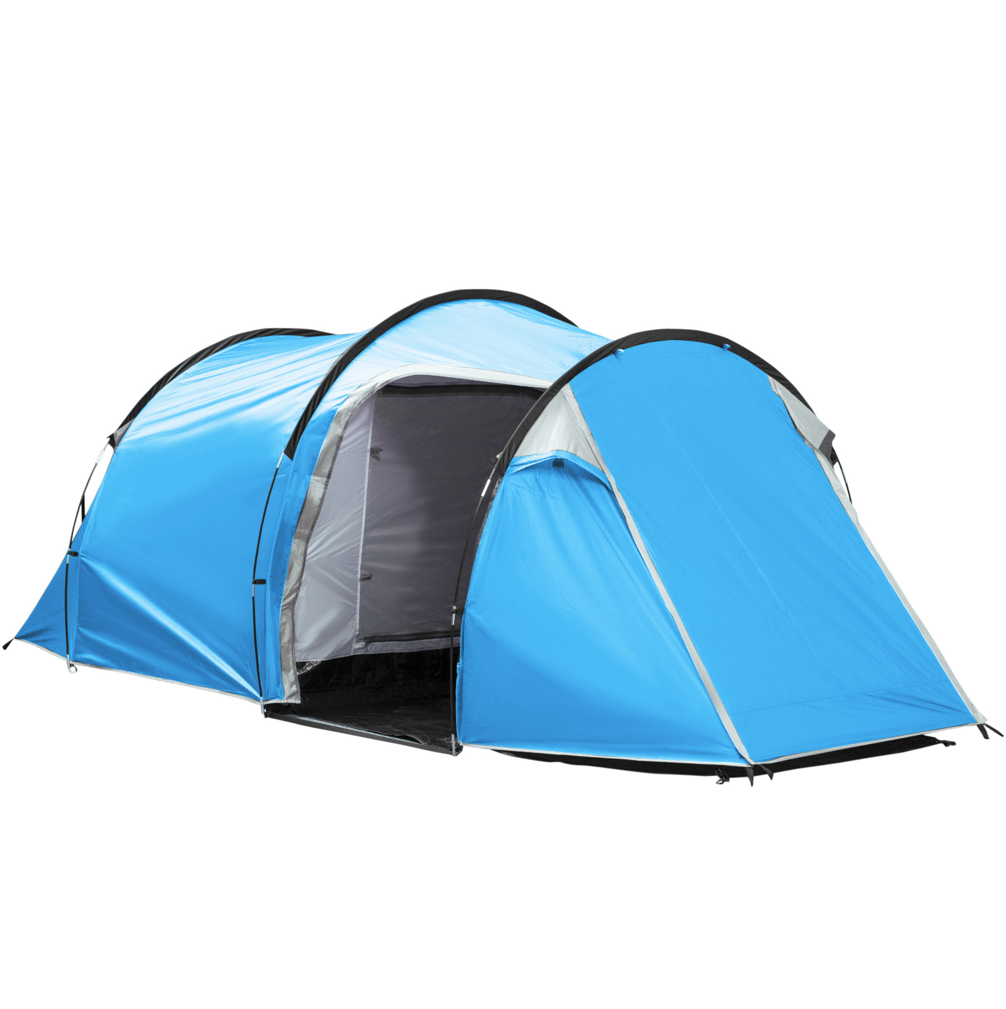 Tunnelzelt Für 2–3 Personen, 190t Polyester Und Fiberglas, Hellblau