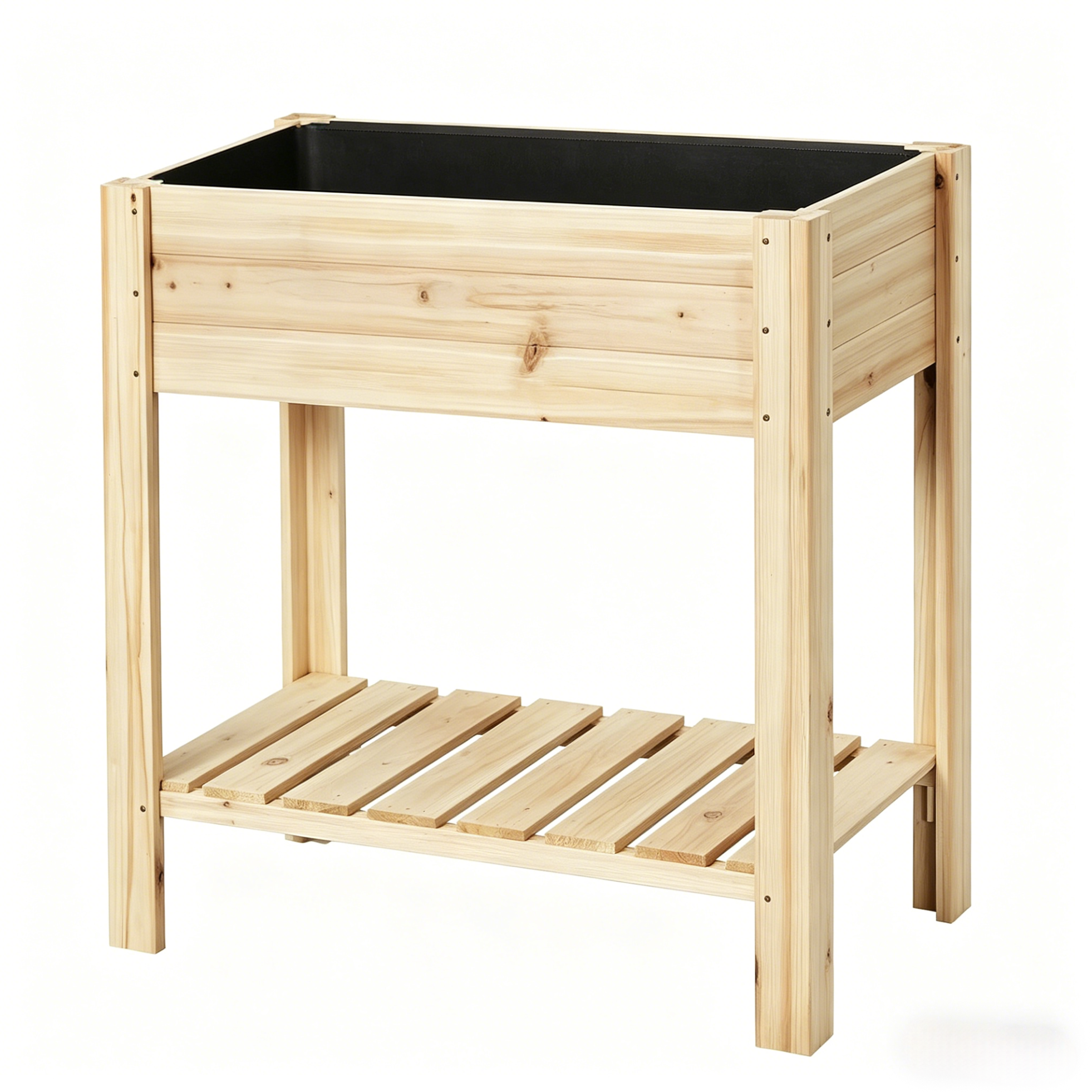Hochbeet Aus Tannenholz Mit Unterer Ablage 80 X 40 X 75 Cm
