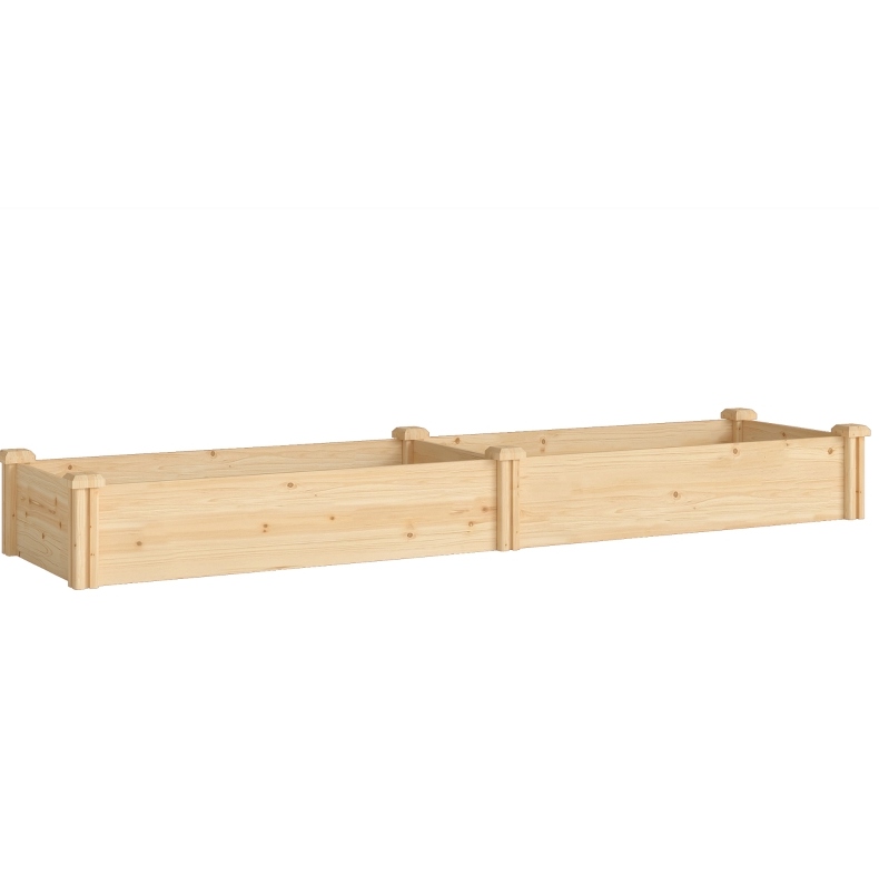 Hochbeet Aus Holz Mit Trennwand Und Offenem Boden 235 X 66 X 26 Cm