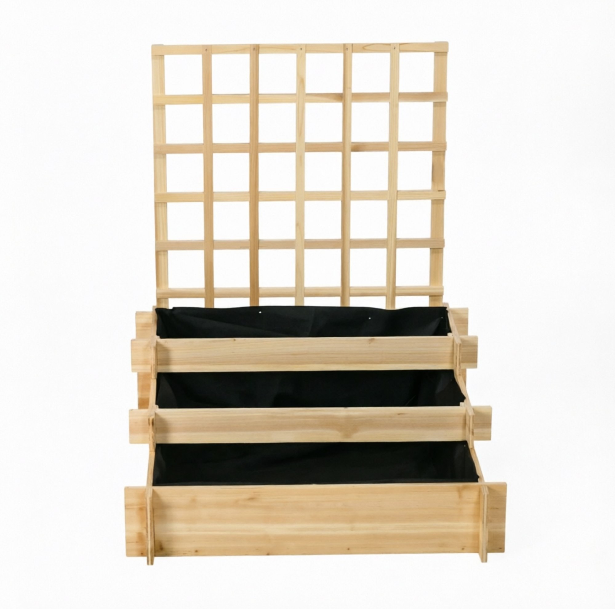 Hochbeet Mit Rankgitter Aus Holz, 3 Ebenen, 95 X 95 X 110 Cm, Modenuit