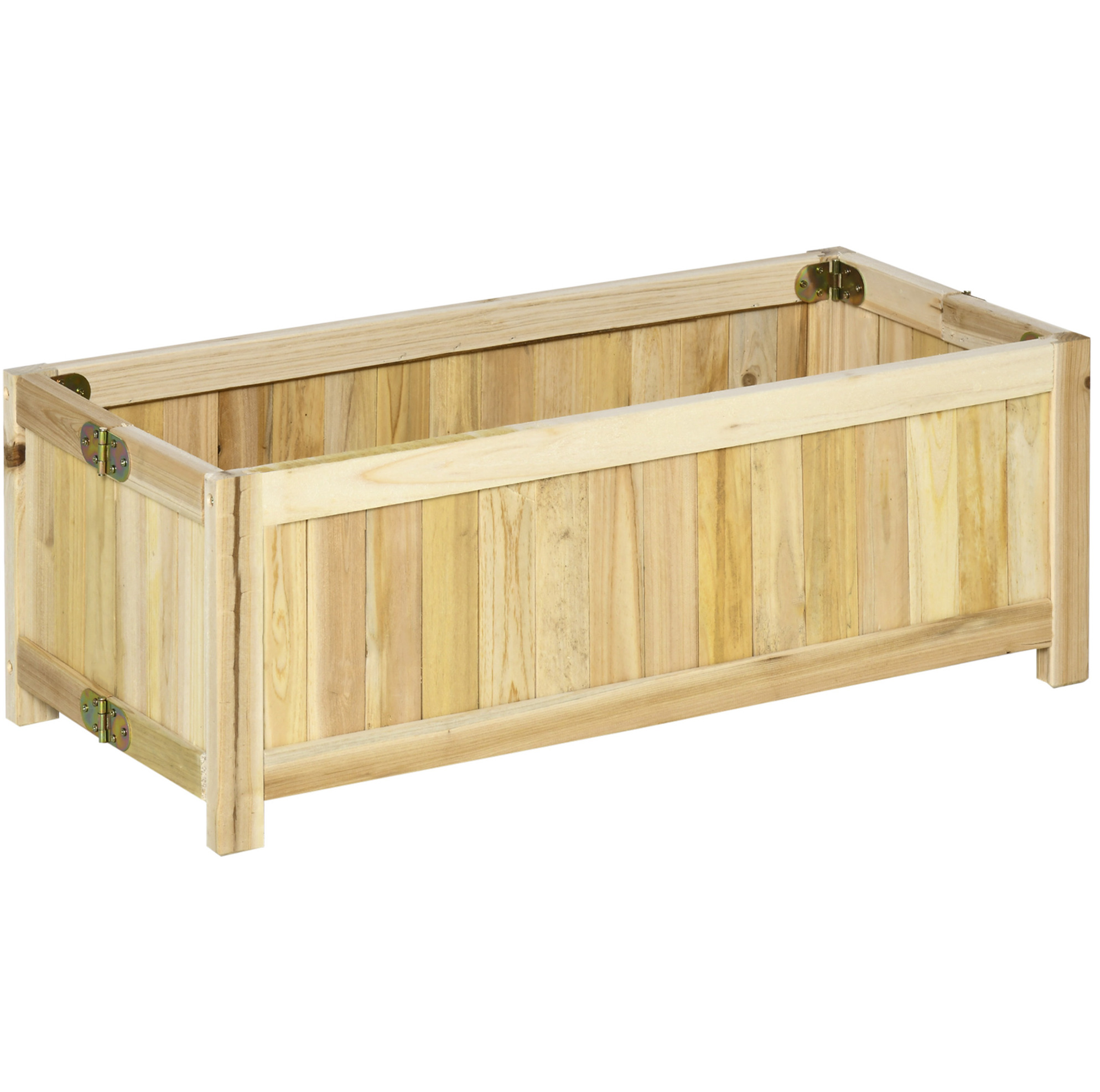 Klappbares Pflanzgefäß Aus Naturholz 70 X 30 X 25 Cm