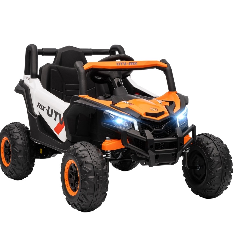 12v Kinder Elektroauto Utv Mit Fernbedienung, Led Und Usb, 3-5 Jahre, Orange