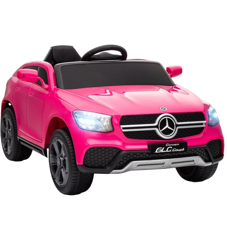 Elektrisches Kinderauto 12v Mit Fernbedienung, Led-lichtern Und Musik, Rosa, 3-6 Jahre