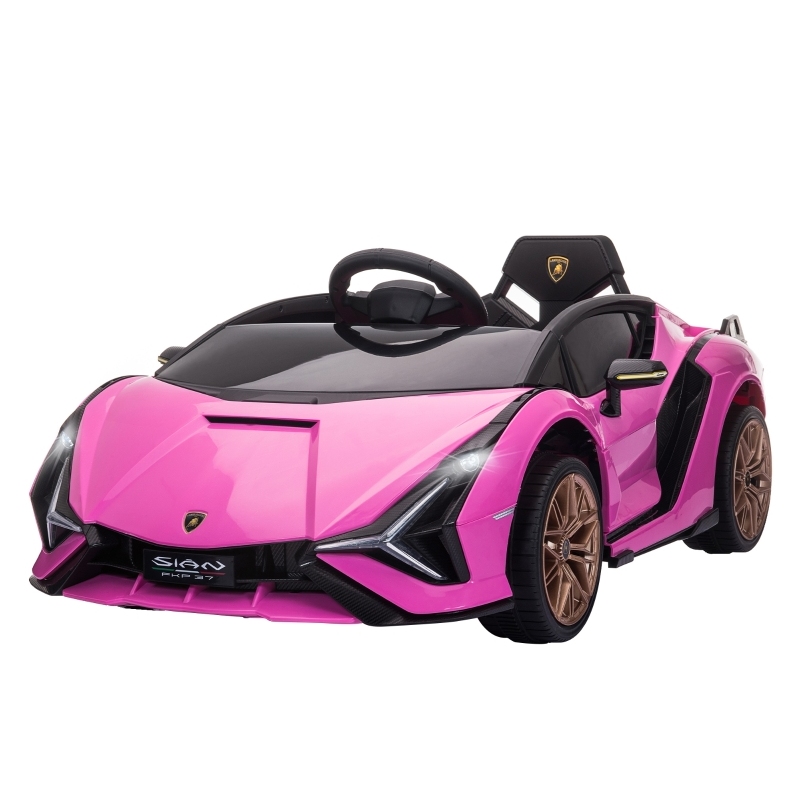 Elektrisches Kinderauto Im Lamborghini-stil Rosa Mit Fernbedienung 3–5 Km/h