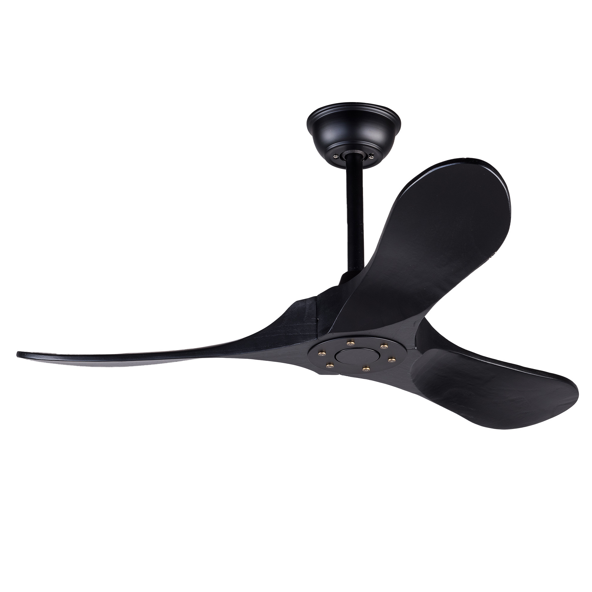 42-zoll-deckenventilator Schwarz, 3 Holzflügel, Ohne Licht, Mit Fernbedienung