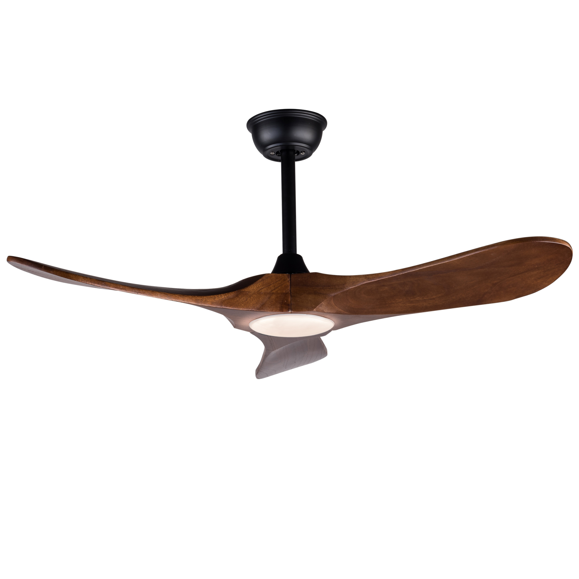42" Deckenventilator Mit Led-licht 3cct Und Fernbedienung, 3 Holzflügel, Schwarz