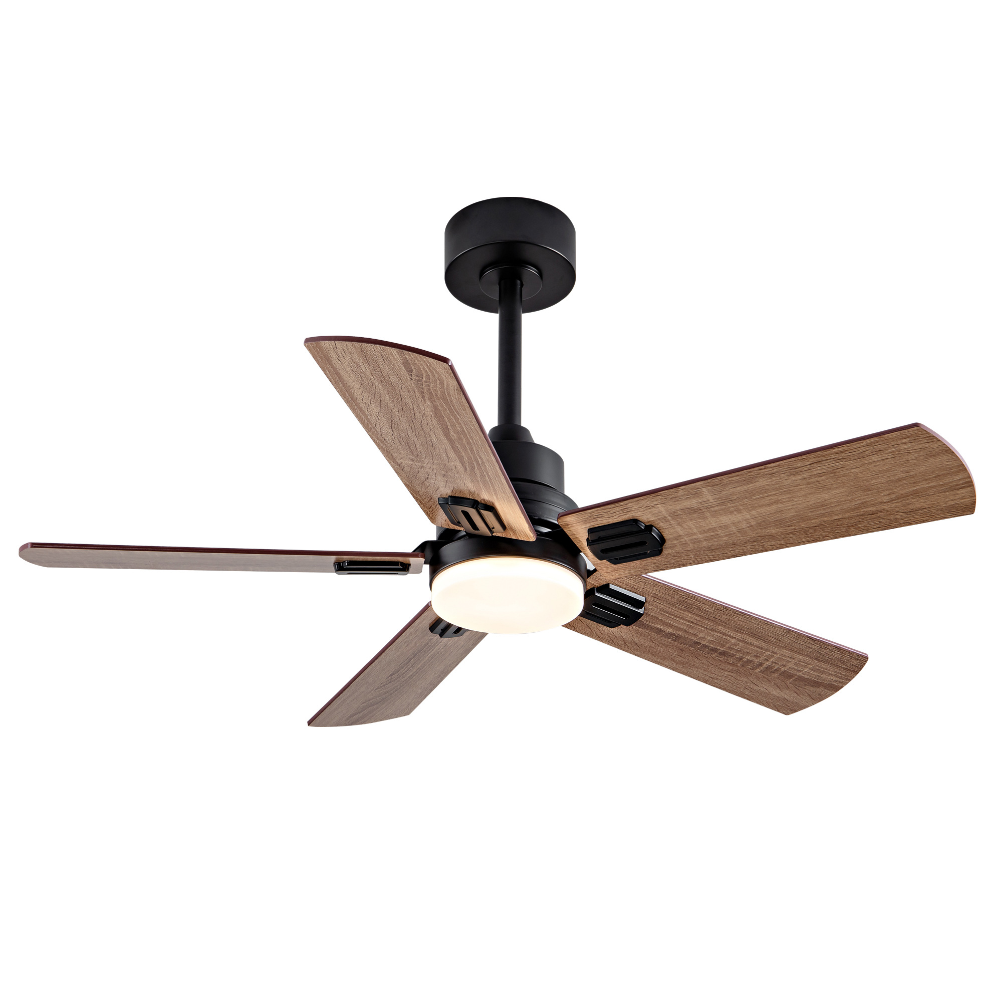 42-zoll-deckenventilator Schwarz Mit Led-licht Und Fernbedienung, 5 Flügel, Dimmbar