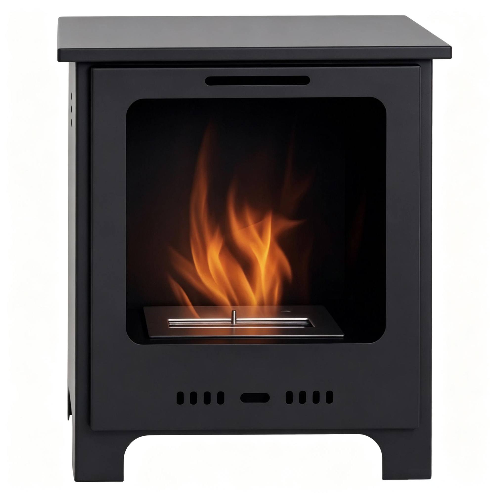 Freistehender Bioethanol-kamin Aus Metall 40 X 30 X 50 Cm Schwarz 6800 Btu Modenuit