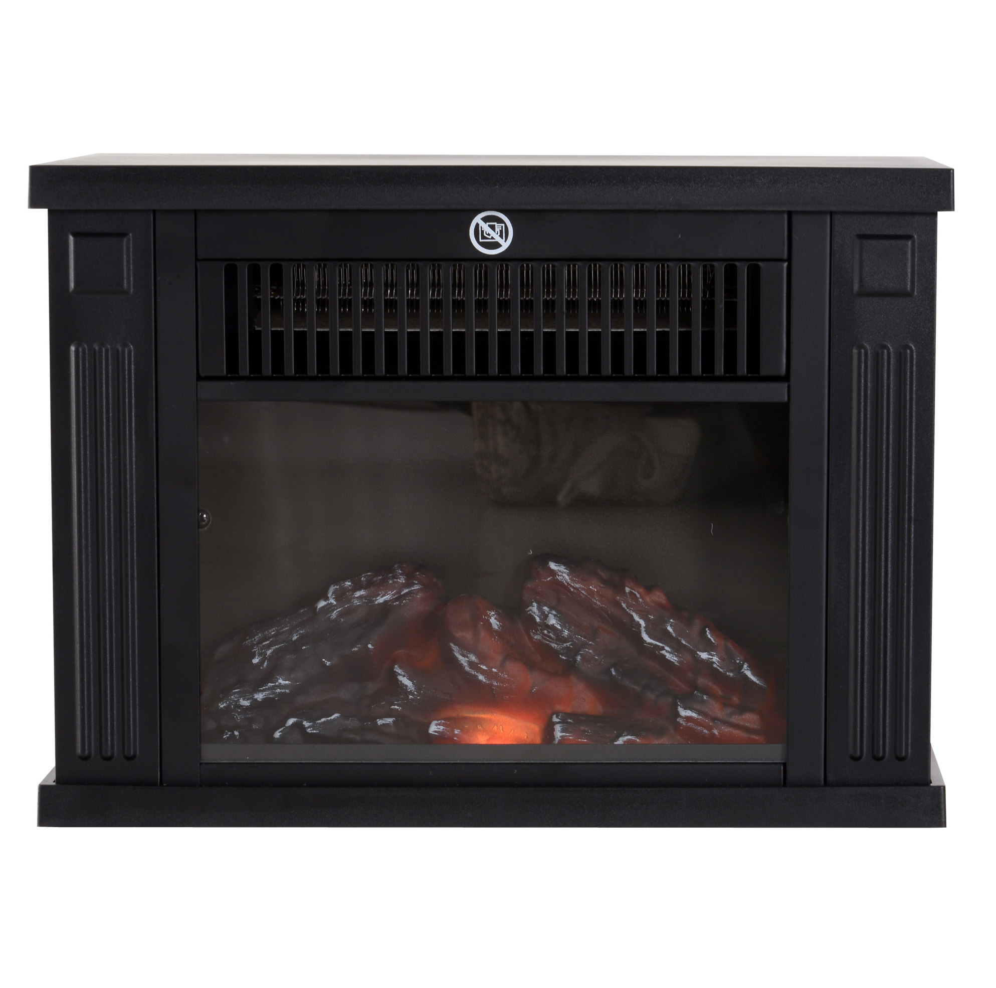Elektrokamin Freistehend Mit Flammeneffekt 600/1200 W 34 X 17 X 25 Cm Schwarz
