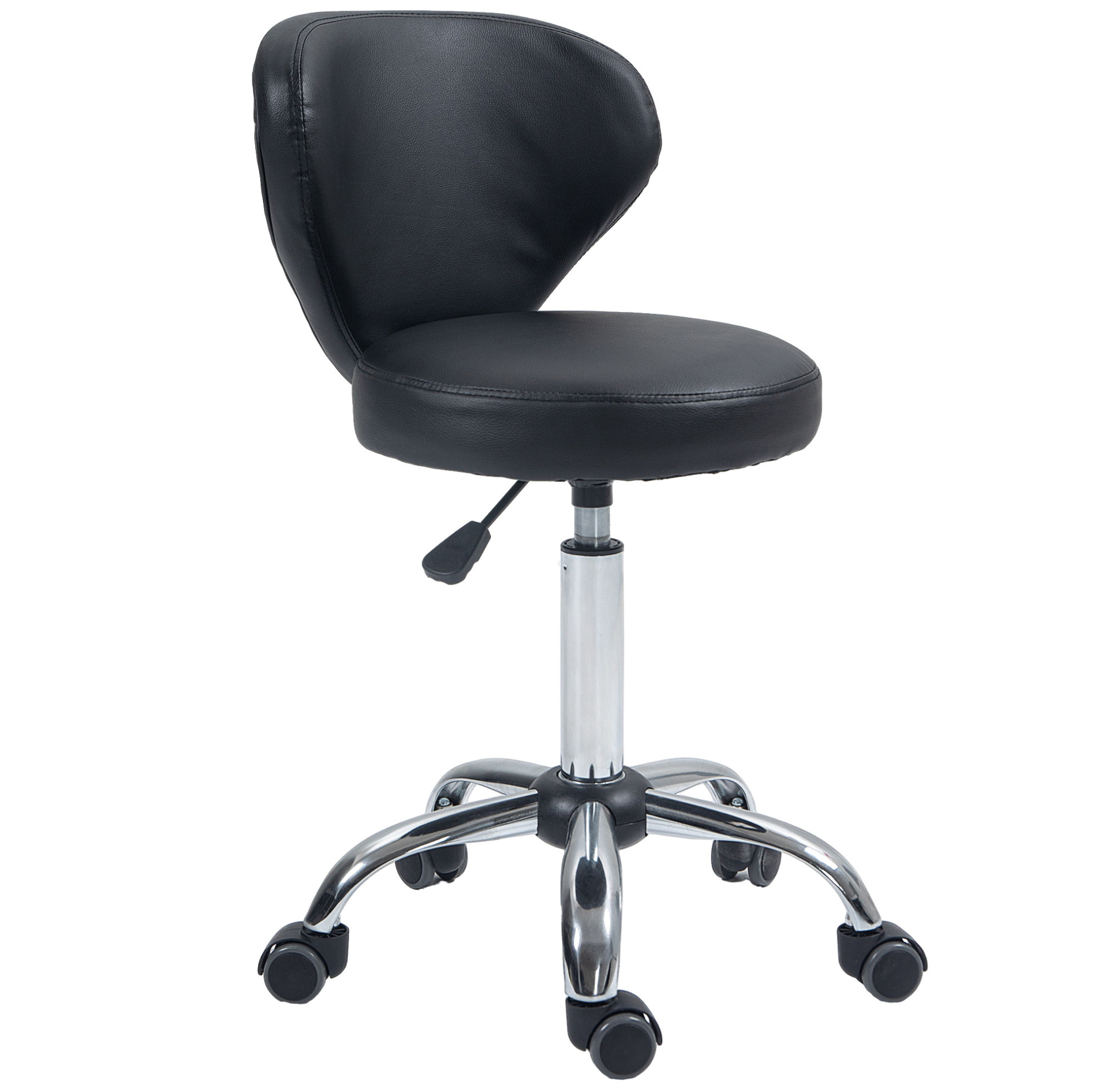 360° Drehbarer Arbeitshocker, Höhenverstellbar 51-66 Cm, Ergonomische Rückenlehne Modenuit