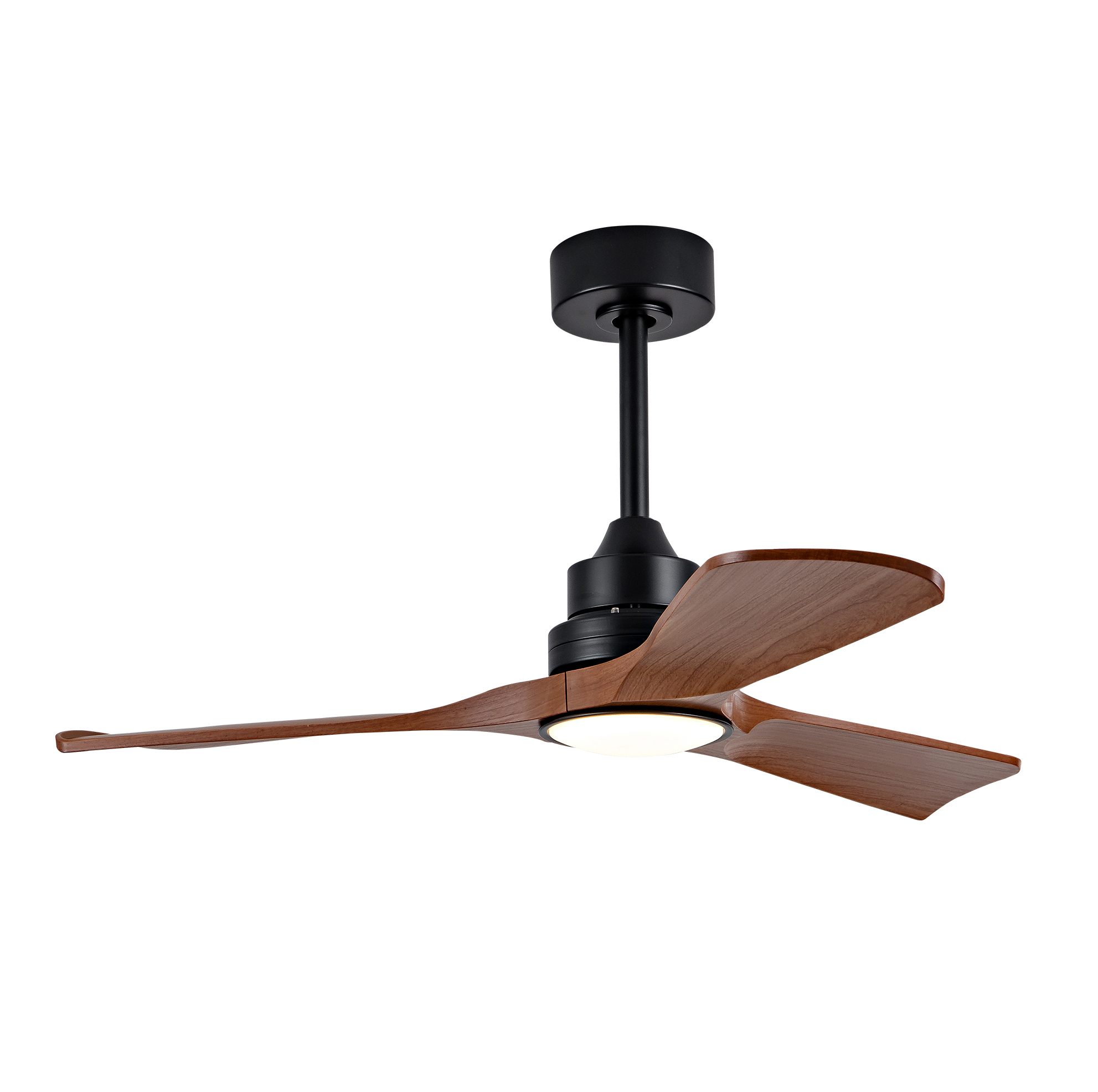 42'' Deckenventilator Mit Dimmbarer Led-leuchte Und Fernbedienung, Dc, Schwarz/nussbaum