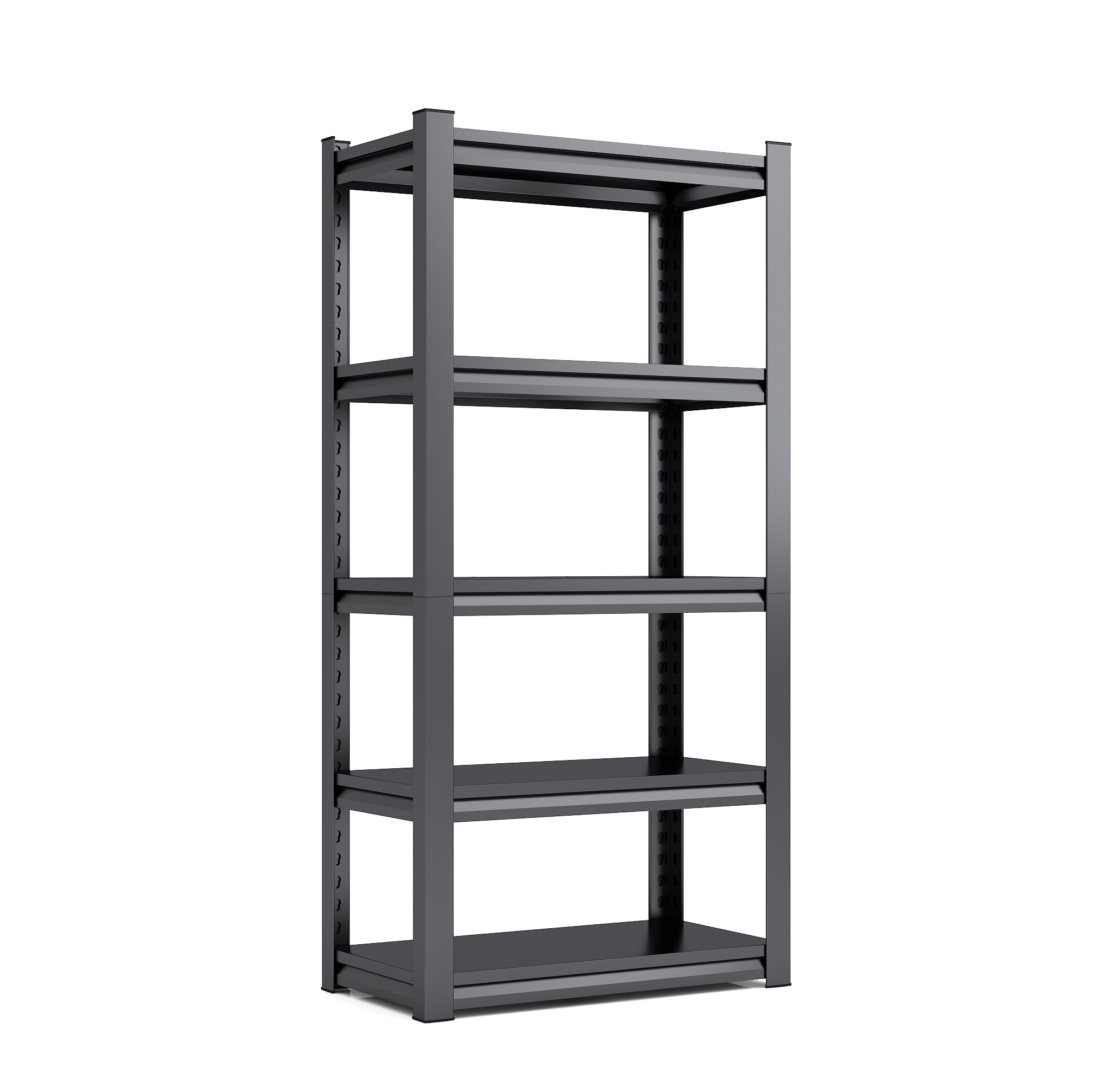 Schwerlastregal Aus Metall, 5 Böden, Schwarz, 183 X 90 X 40 Cm, 650 Kg, Verstellbar
