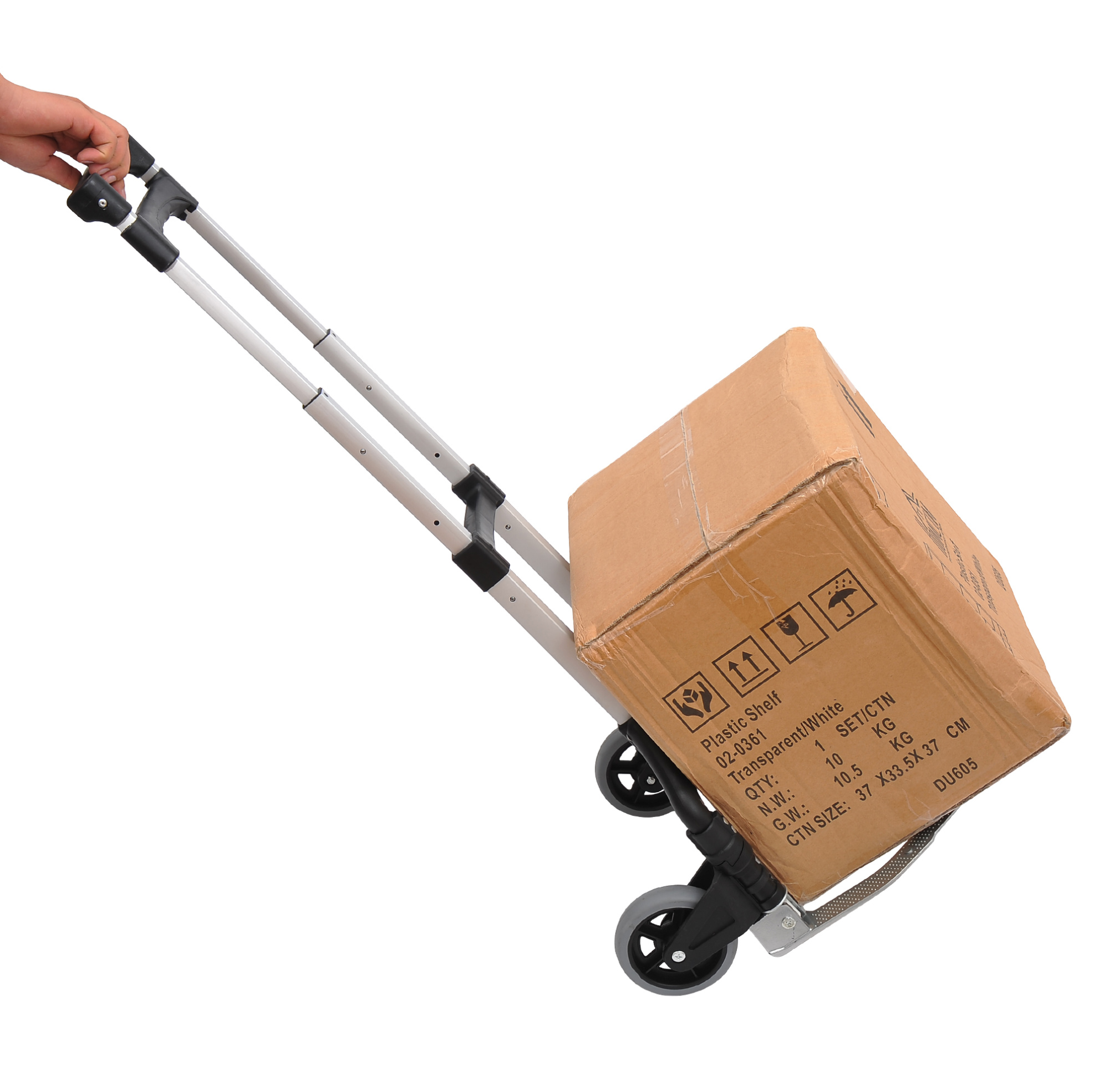 Klappbarer Aluminium-transportwagen Mit 2 Pu-rädern, Maximale Tragkraft 70 Kg