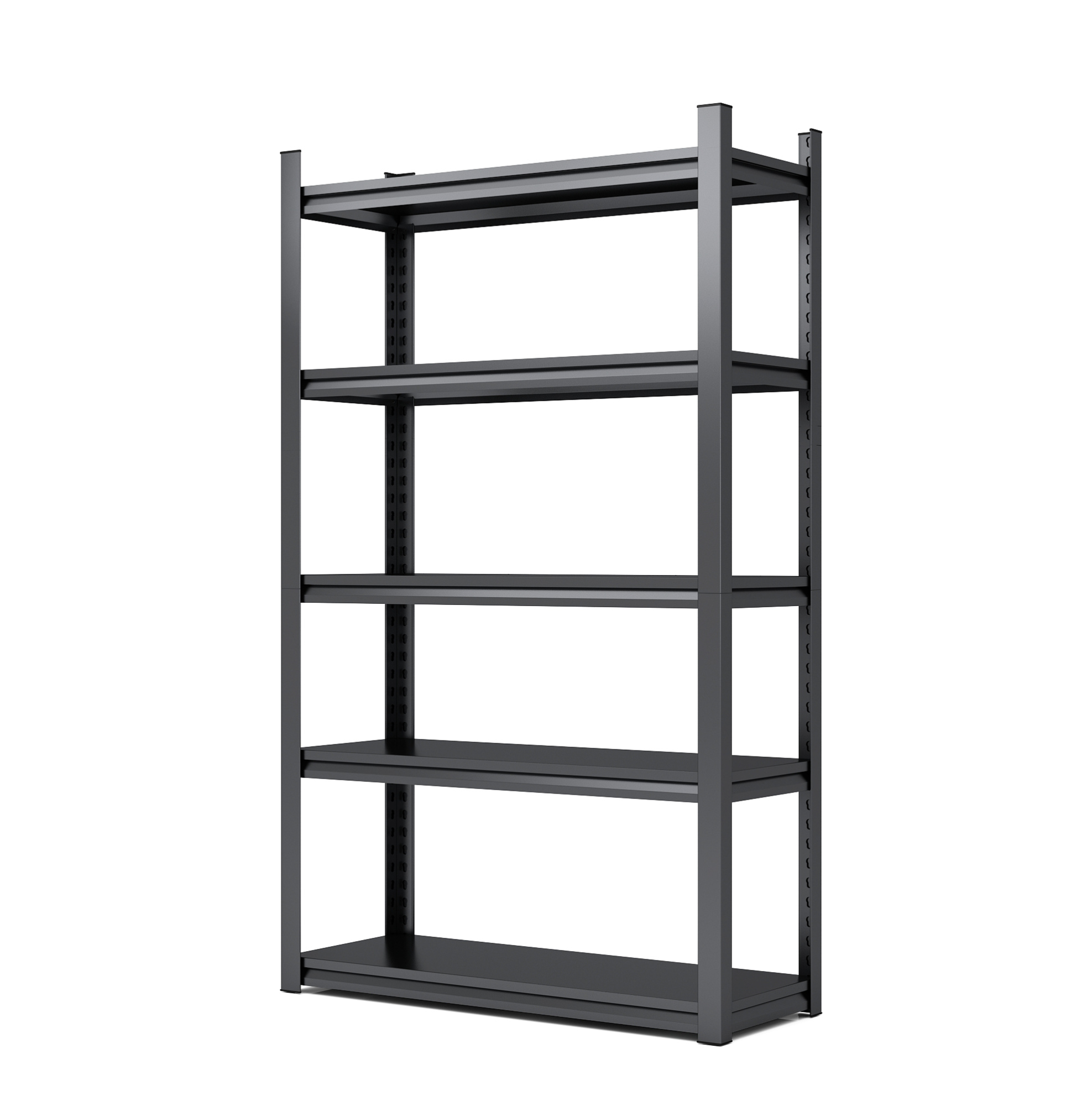 Schwerlast-metallregal Mit 5 Verstellbaren Böden, Schwarz, H198 X B120 X T45,7 Cm