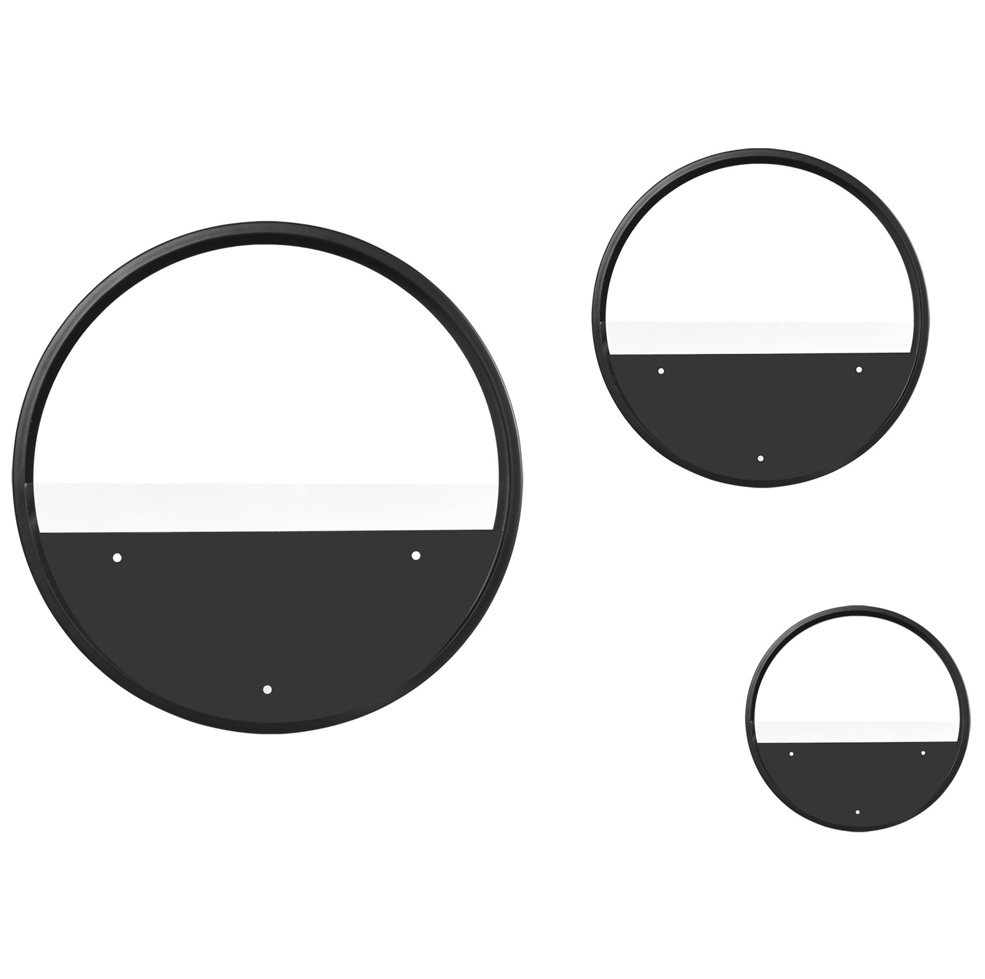 Set Mit 3 Schwarzen Wandblumentöpfen Aus Stahl Für Sukkulenten Und Kakteen