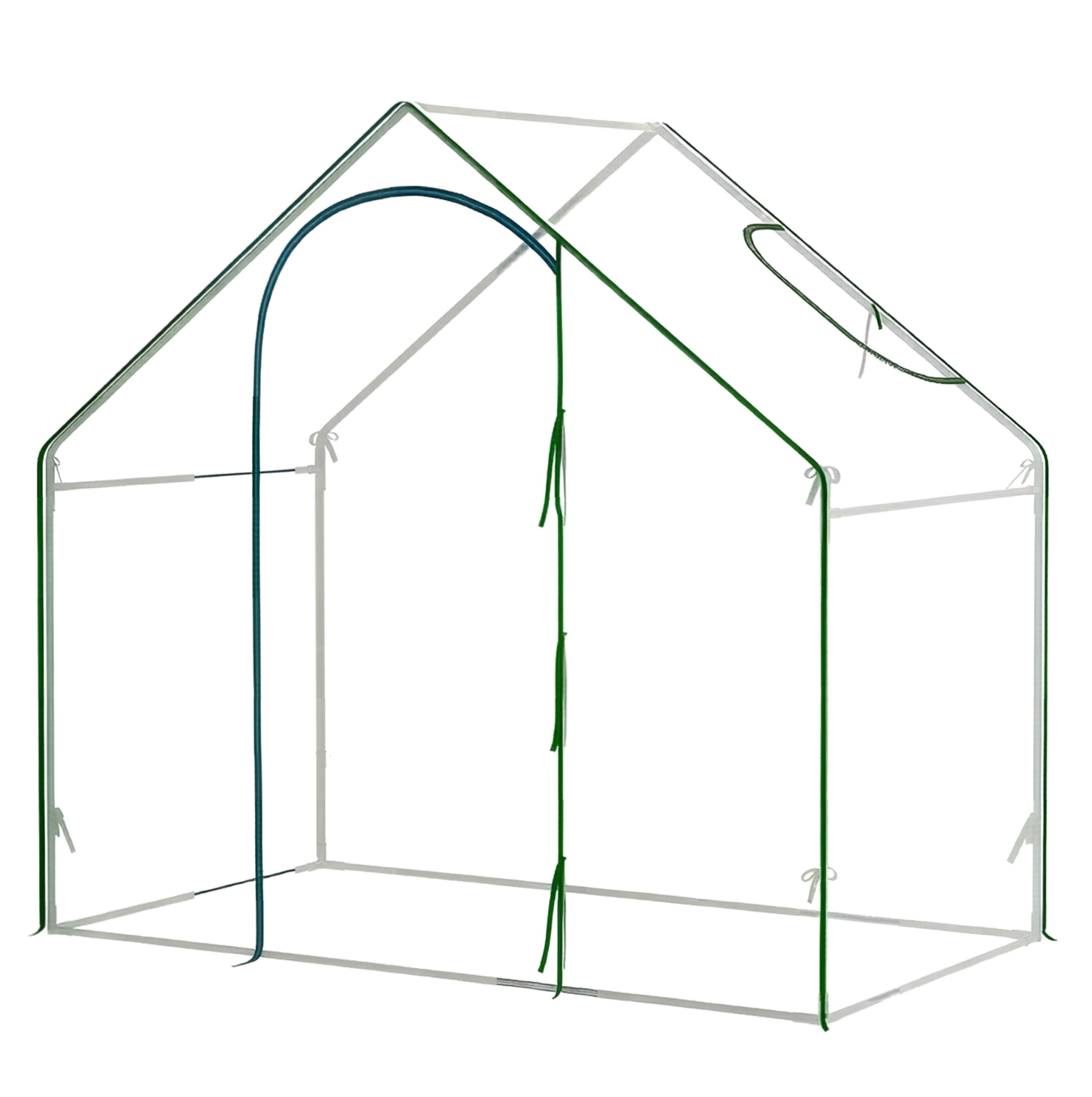 Kompaktes Gartengewächshaus 180 X 100 X 168 Cm Aus Pvc Und Grün Lackiertem Stahl