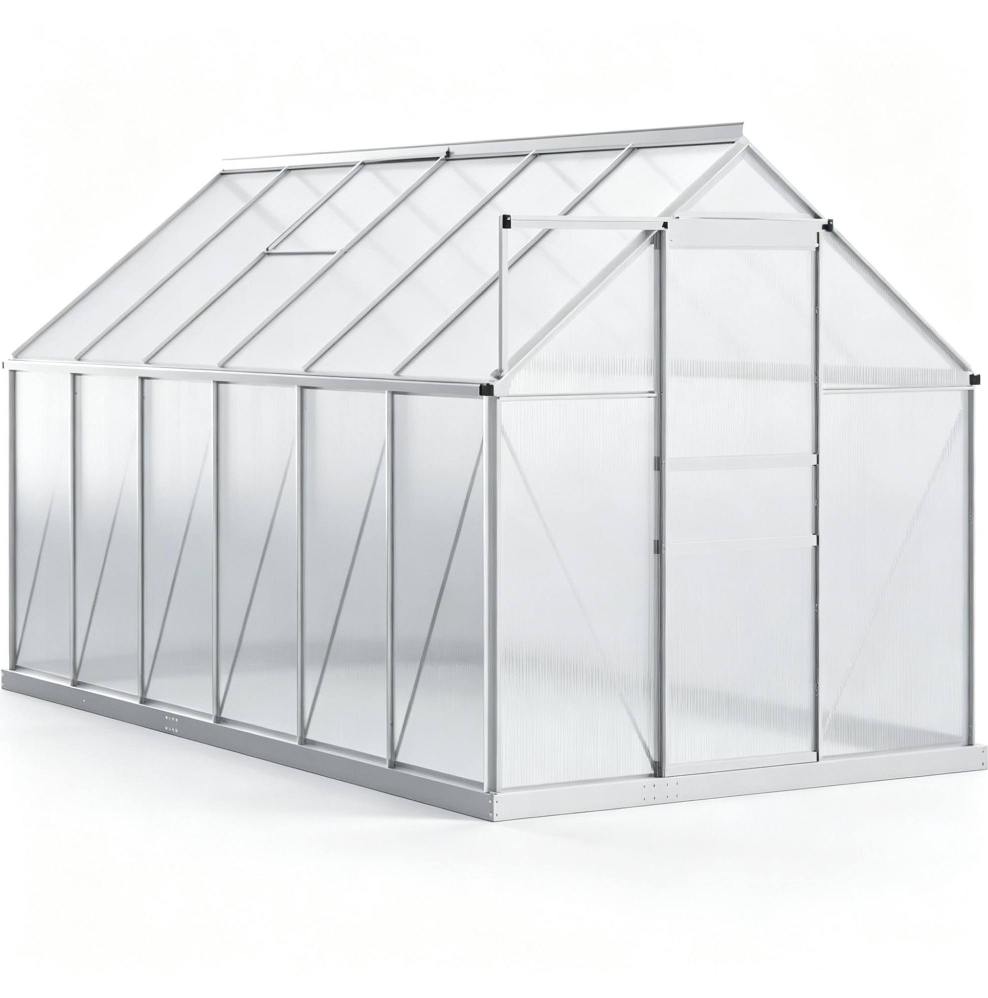 Walk-in-gewächshaus Aus Aluminium Und Polycarbonat 190 X 375 X 199 Cm