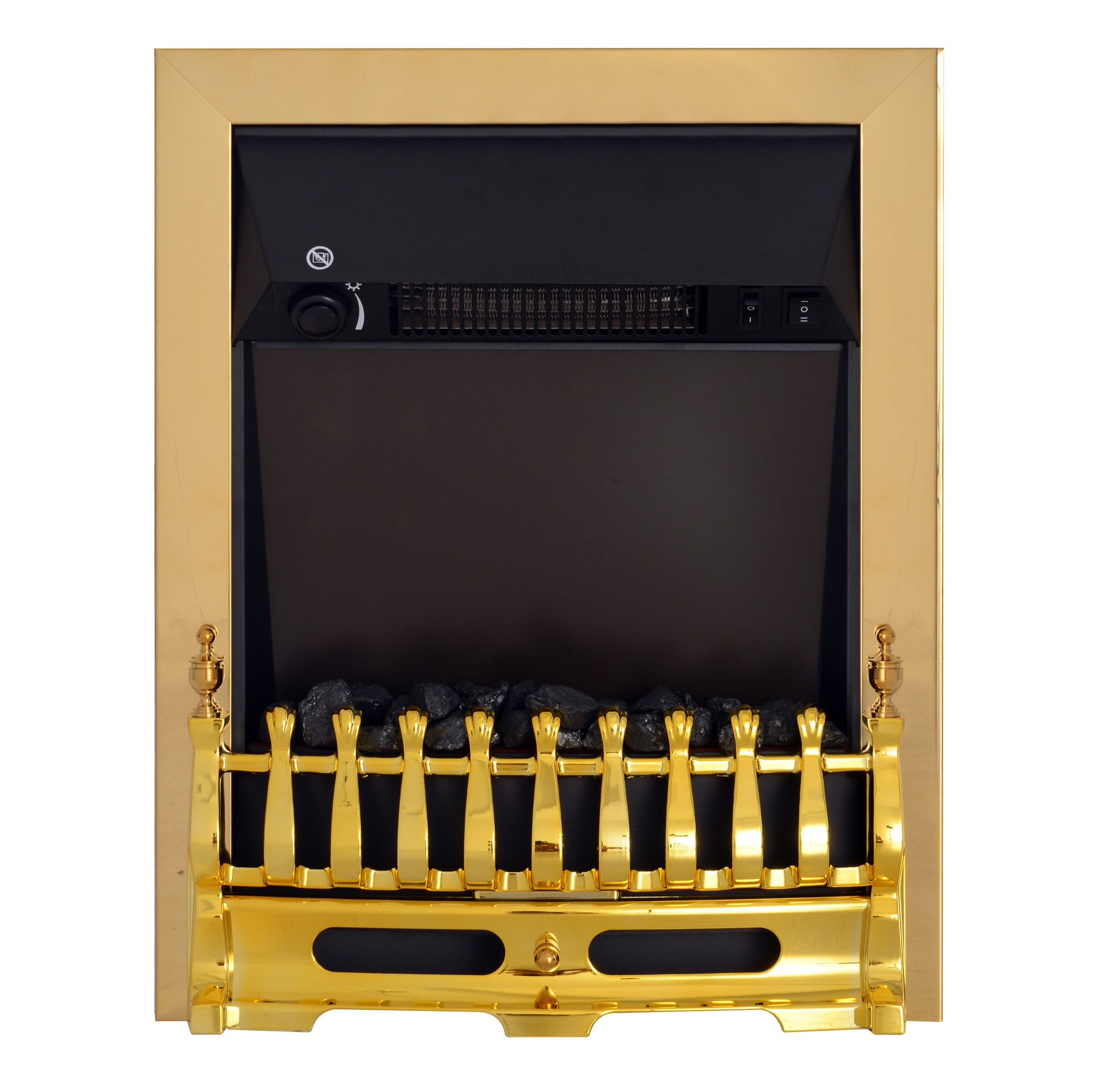 Elektrokamin Standkamin Mit Flammeneffekt 1000/2000 W Metall 48,2 X 18,5 X 59,2 Cm Gold Modenuit
