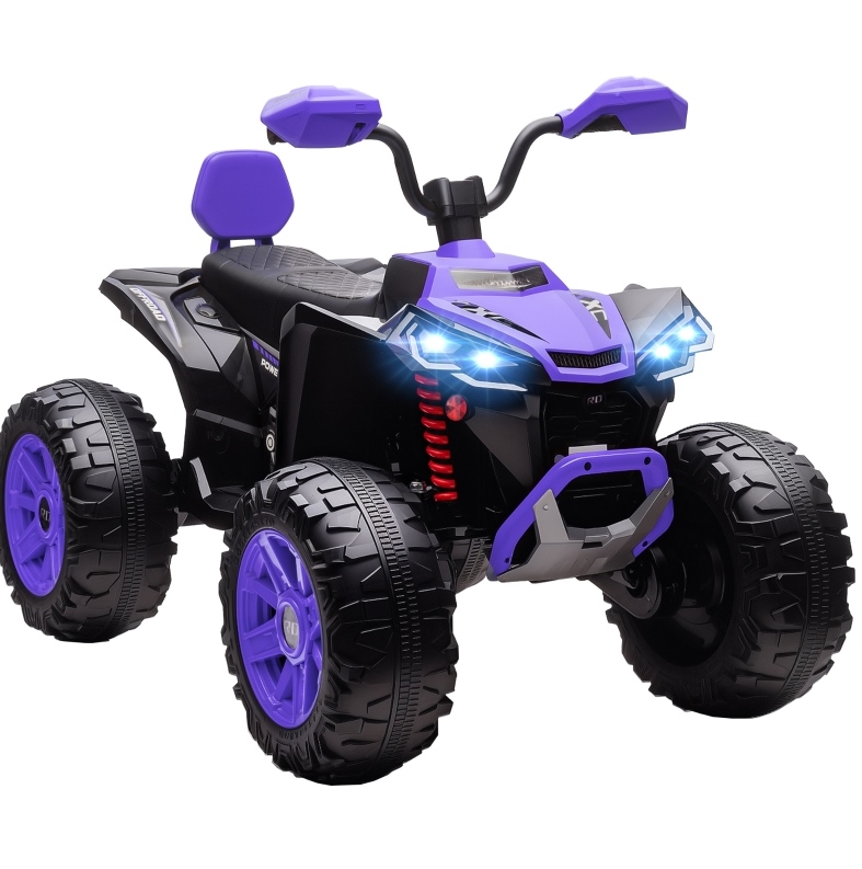 Elektrisches Kinder-quad 24v, 4 Räder Mit Scheinwerfern, Usb Und Mp3, Lila Modenuit