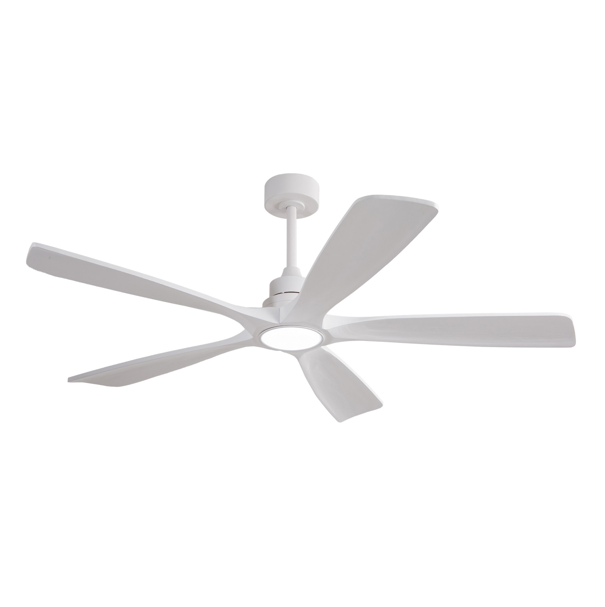 36'' Deckenventilator Weiß Mit 3 Holzflügeln, Led Und Fernbedienung