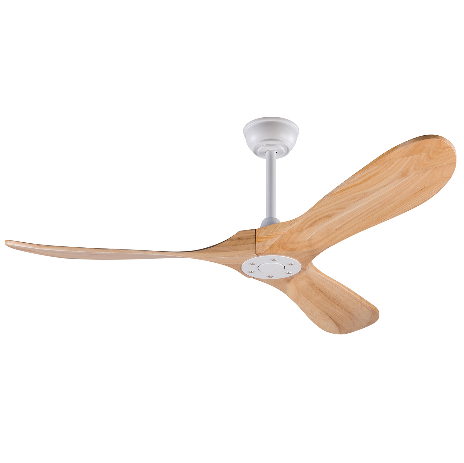 52'' Deckenventilator Mit 3 Holzflügeln, Fernbedienung, Timer, Reversibel